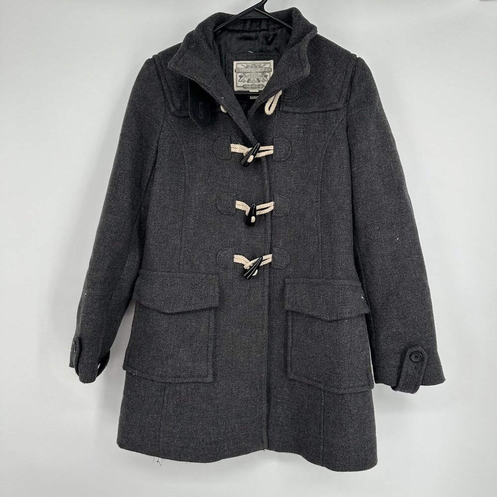 Banana Republic Women's Gray‎ Pea Coat Toggle Buttons Size XS Wool Blend